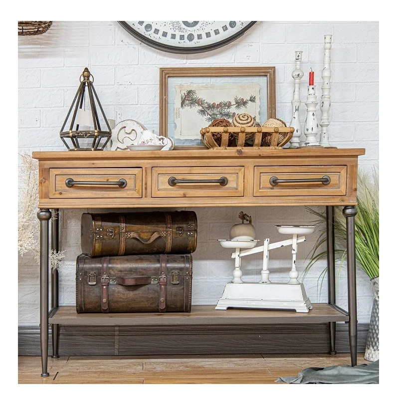 Мебель для дома и гостиной Innova металлическая рама с черным покрытием деревянным верхом консоль прихожей стол угловой вход