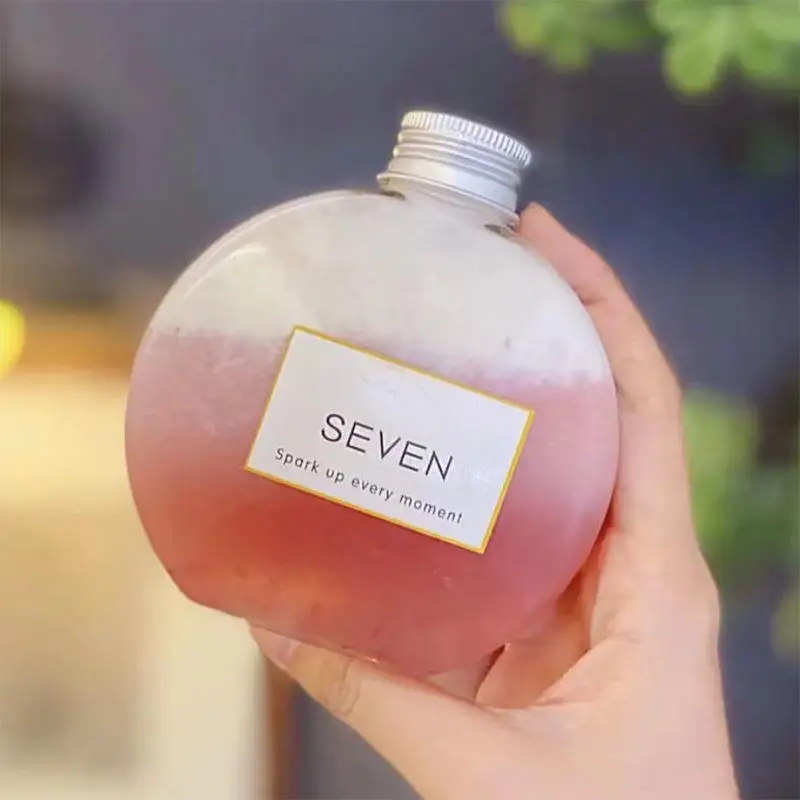 Custom love Shaped Plastic Drink Bottles Transparent Juice Bottles