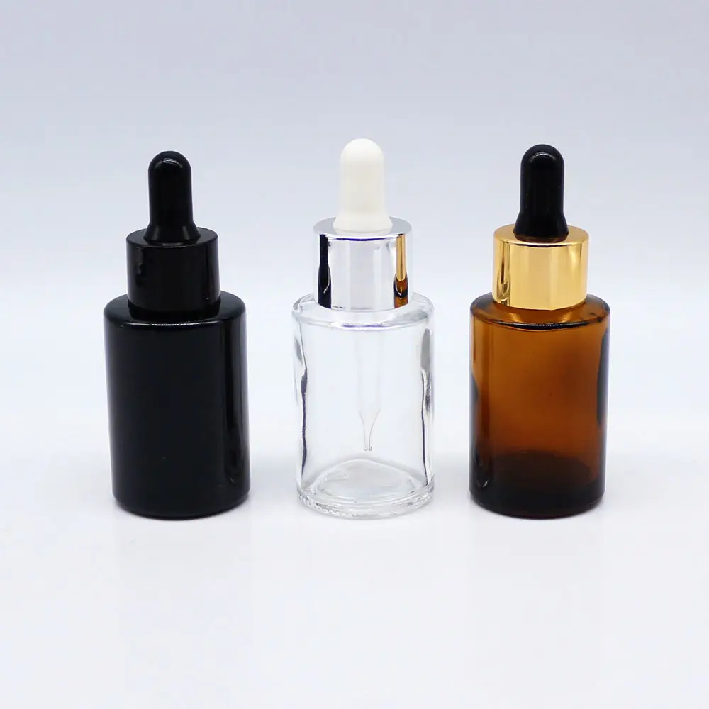 High-Quality Glass Dropper Bottle with Customizable Dropper Cap for Cosmetic Applications