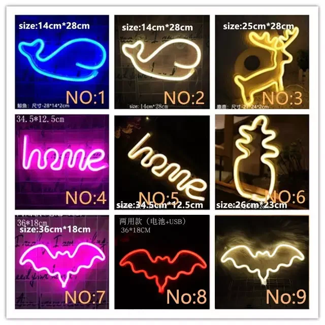 Battery/USB Wall Art Sign Bedroom Party Decoration Hanging Night Lamp Led Custom Christmas Neon Light For