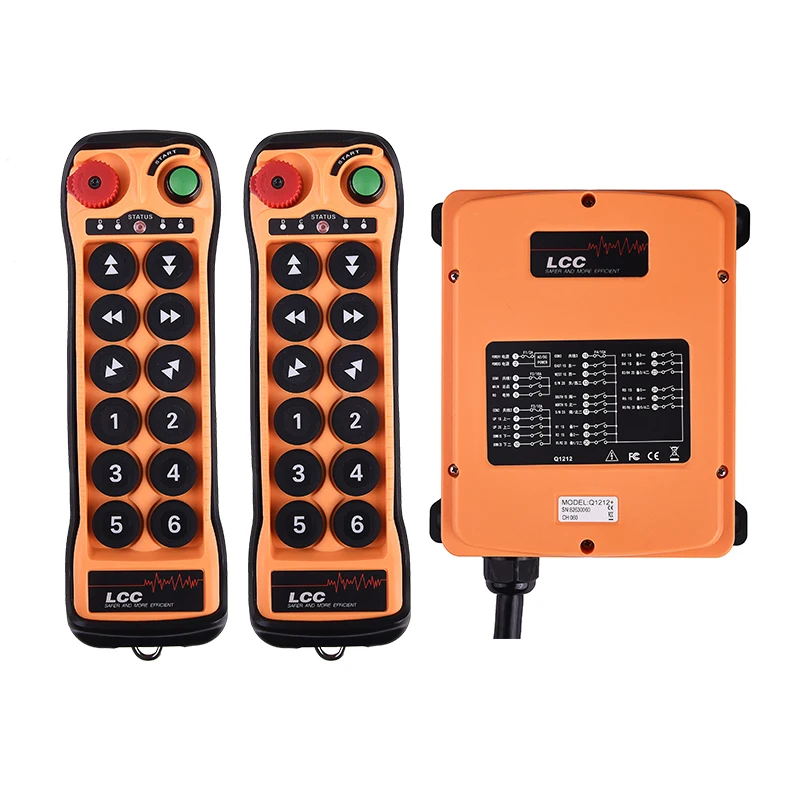 Q1200 LCC manufacturer 12 button single speed transmitter receiver custom industrial remote control 12v 24-48V 110-460V 24-264V
