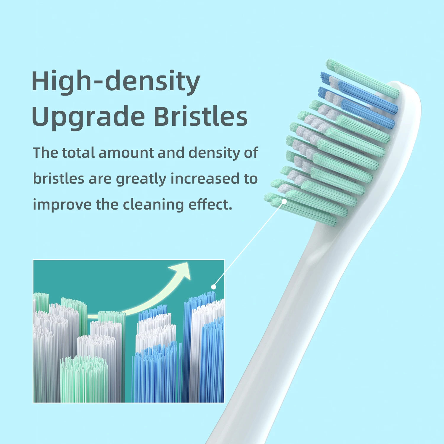 Replacement Brush Heads for CD-01, CD-07, CD-09, Daily Cleaning Type Bristles, Oval Interface, 4 Pack, C65 White