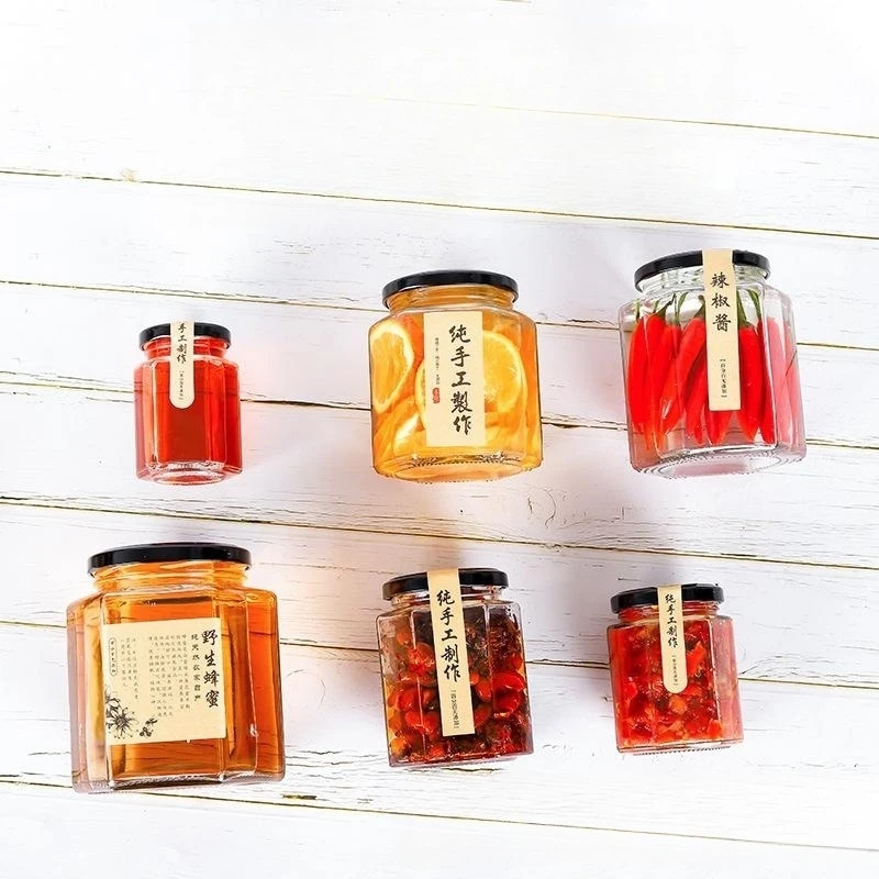 Wholesale cheap empty glass honey jam jars High quality honey glass jars