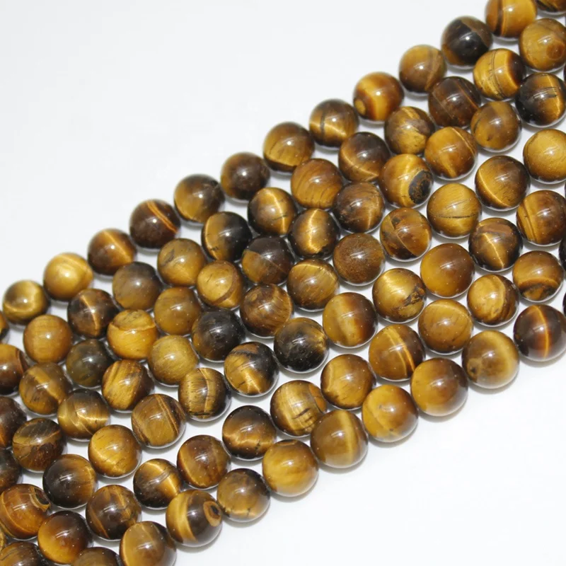 Wholesale natural gemstone beads 6mm to 20mm smooth round loose brown tiger eye beads for DIY jewelry making