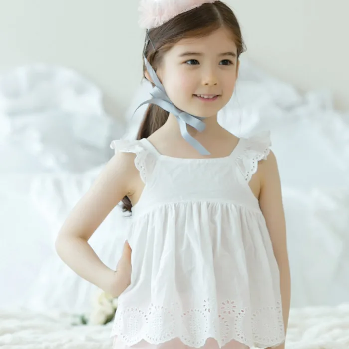 Express Import Children Korean Clothes Lace Collar Girls Fancy Top