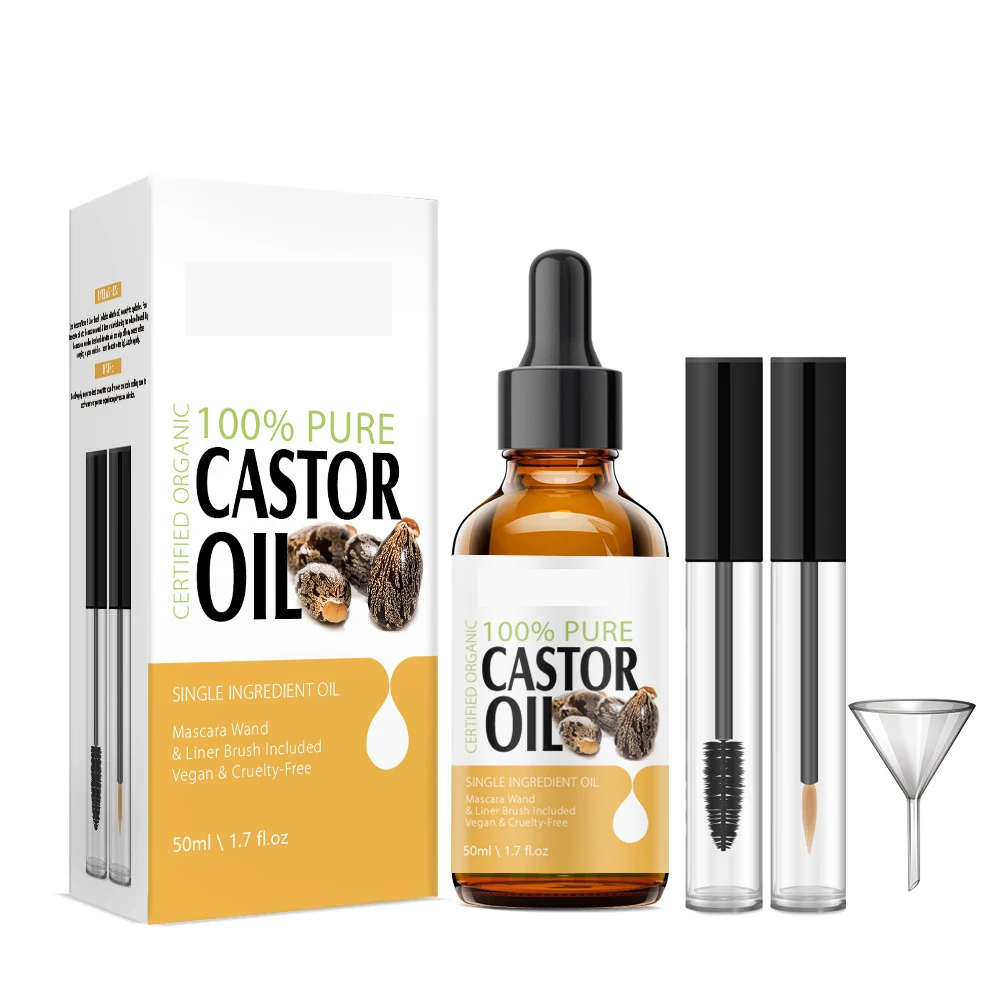 Organic Castor Oil 4oz - 100% Pure Castor Oil for Hair Growth, Eyelashes & Eyebrows - cold pressed jamaican black castor oil