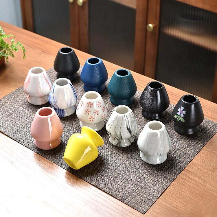 China Supplier  Different Color Chasen Holder Matcha Tea Set Accessories Porcelain Matcha Whisk Holder