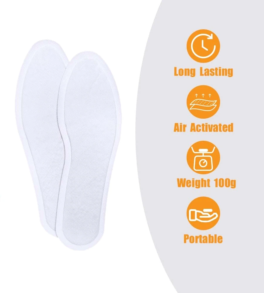 Air Activated Warmers Long Lasting Safe Natural Heated Insole Foot Warmers Hot Pack Heating Patches