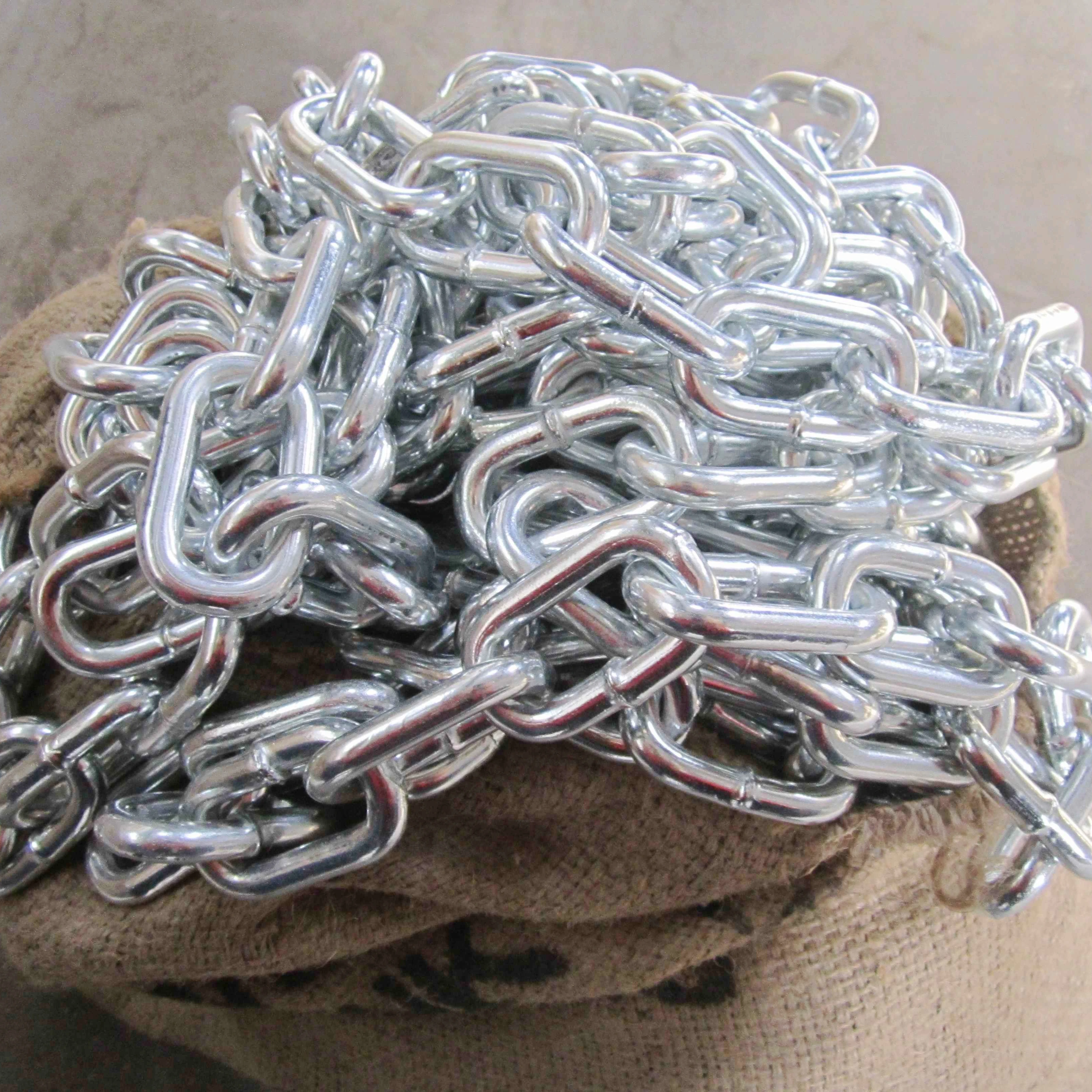 English standard electro galvanized mild steel short link chain