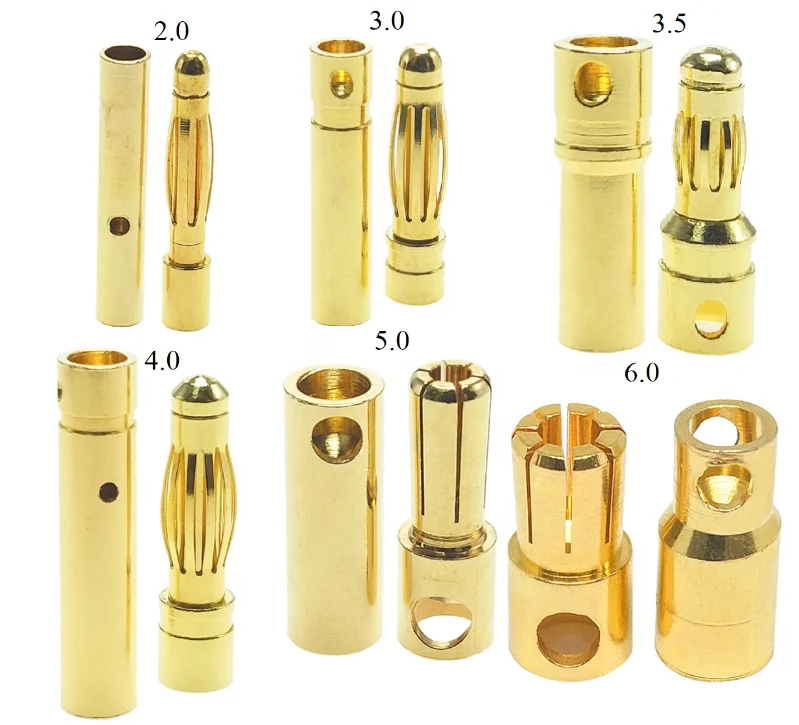 2mm 3mm 3.5mm Bullet Banana Plug for Rc Motor ESC Plug and Wire connector