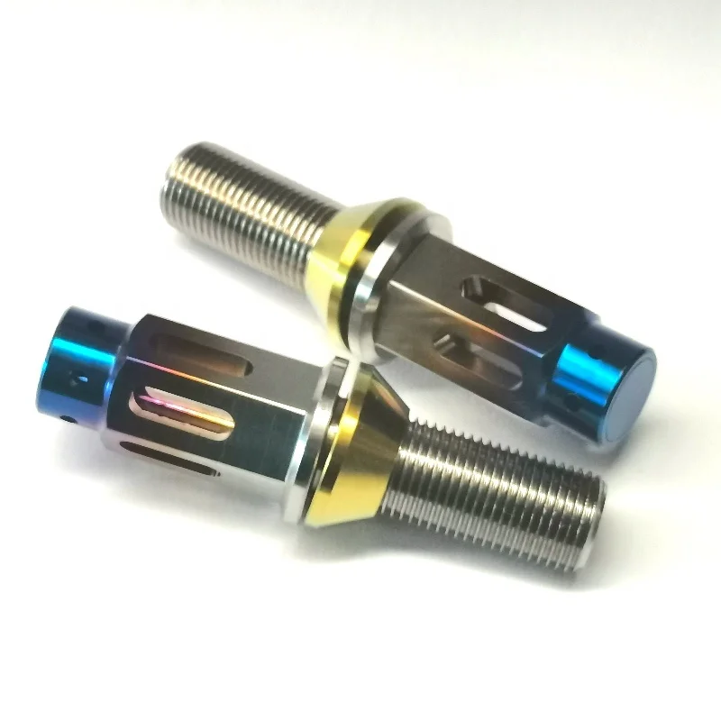 High quality automotive Gr5 m14 14x1.5 anti theft titanium wheel lug bolts for BMW racing car