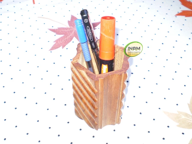 Wooden Beautiful and designer handmade Pen stand //Office Decorative handmade pen holder for desk