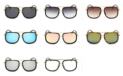 Metal Trend Street Retro Sunglasses Fashion Square Large  Ladies Fine Well Luxury Big Frame Eyewear