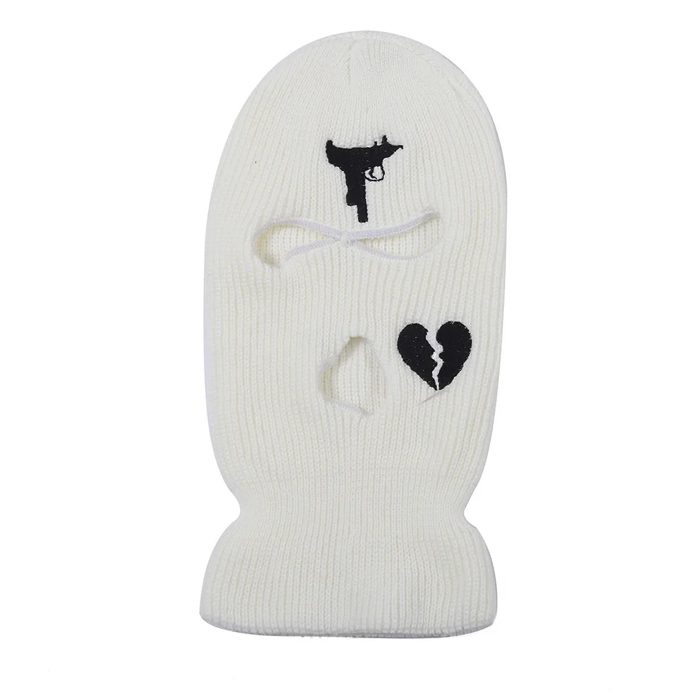 Wholesale knitted balaclava face Knit Full Face mask Cover three holes distressed balaclava ski mask