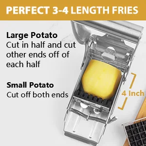 Stainless Steel French Fries Cutter With 2 Blade Manual Chips Potato Slicer Vegetable Chopper