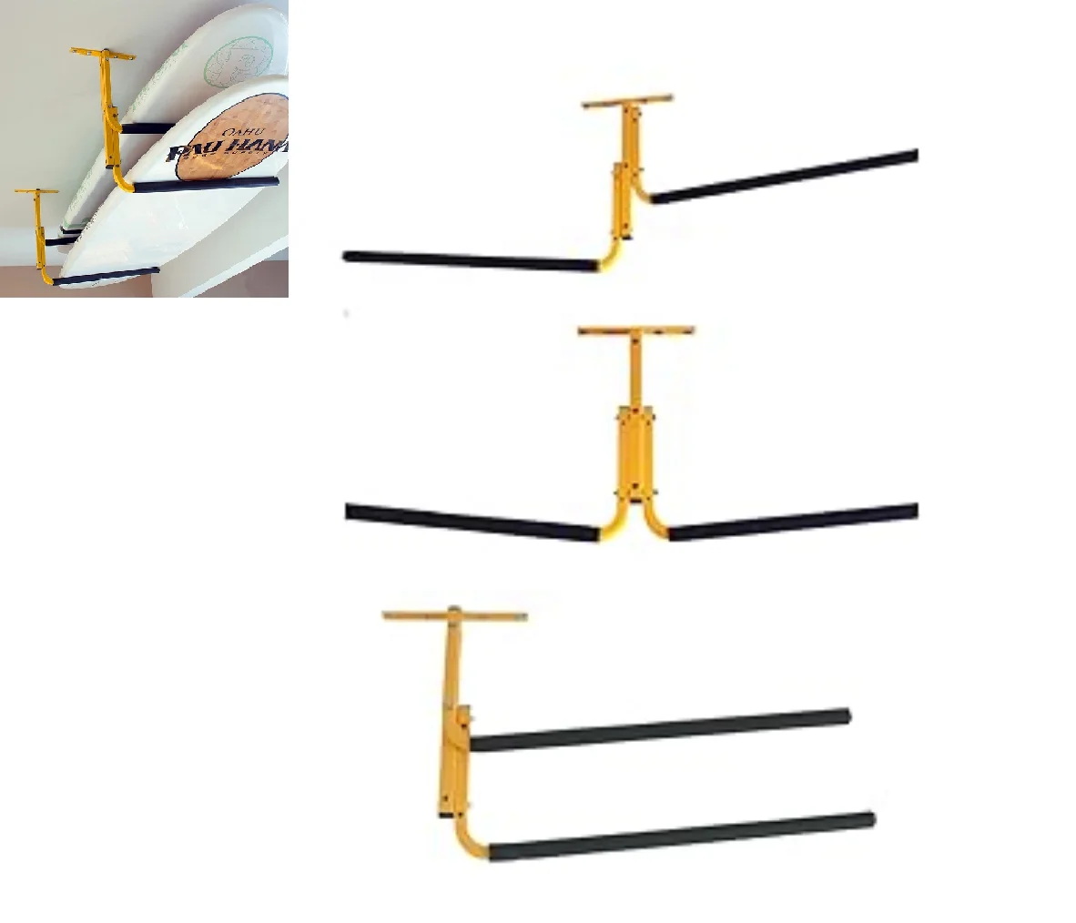 Kayak SUP Surfboard Ceilling Storage Rack  Board Ceiling Storage Rack Bracket Ceiling Mounted rack with 100IBL Capacity