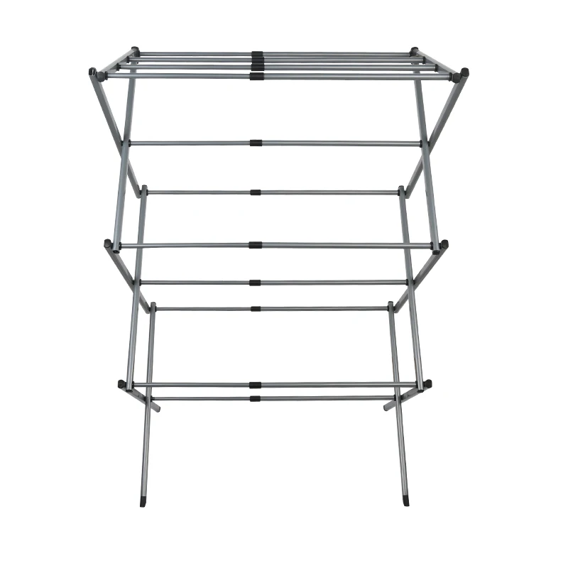 Открытый металлический глубокий коллектор под названием 4 слоя Портативный Складной Нержавеющая сталь сушилка вешалка для сушки белья