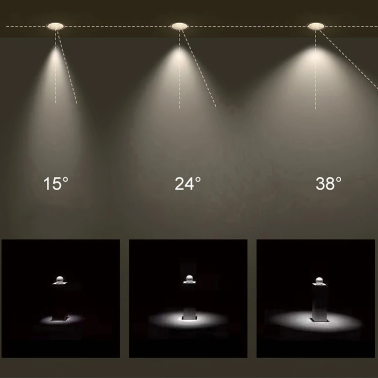 DGLUX Morden Pop Ceiling Recessed Types Round Trimless Aluminum Indoor Lighting 12w Led Spots Lamp