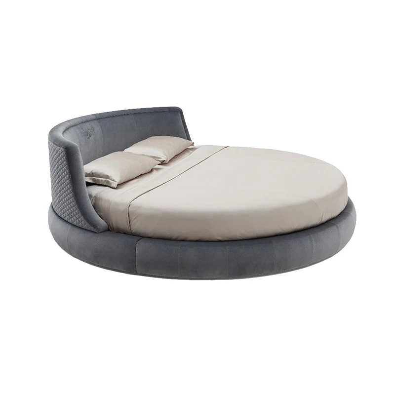 high quality bedroom furniture luxury genuine leather round bed latest modern double bed designs beds