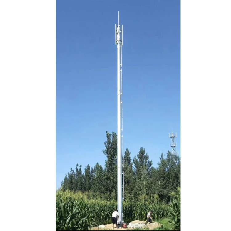 galvanized 4g phone mobile telecom wireless gsm steel supporting antenna mast communication 30 meter tower monopole