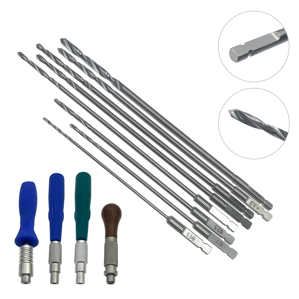 Bone AO Quick Coupling handle and AO drill bits Veterinary Orthopedic Surgical Instrument