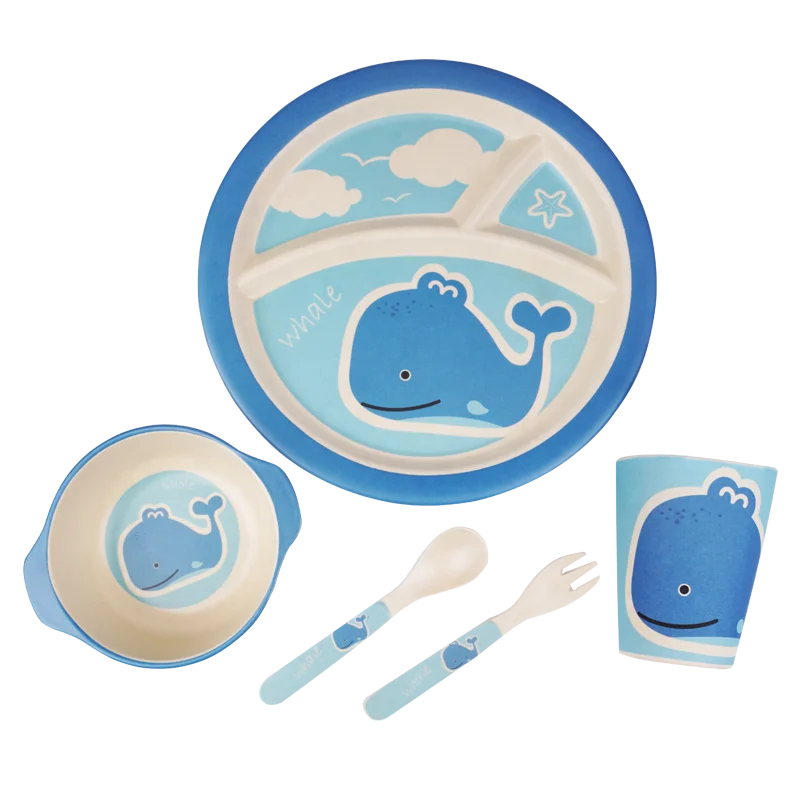 kids dinner set wholesale bamboo tableware biodegradable tableware