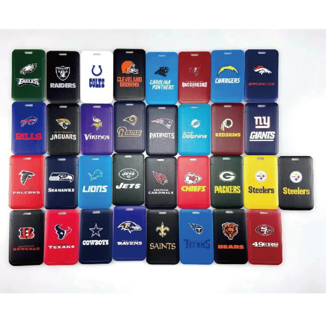 Wholesale US NFL Soccer Club Thermal Transfer Gradient Long Lanyard Keychain Metal Iron Work Pass Buckle Wholesale Lanyard