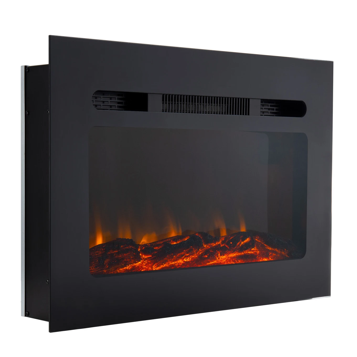 1500W Electric Fireplace for Household Use RV 30-Inch Electronic with Flame Color Settings Log & Crystal Hearth Options