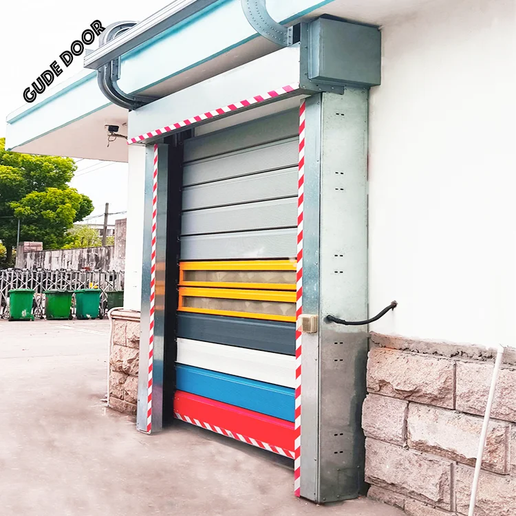 High-Speed Aluminum Alloy Fast Rolling Shutter Door S-Type Lifting Mode Spiral Track Door with Security Features Garages Villas