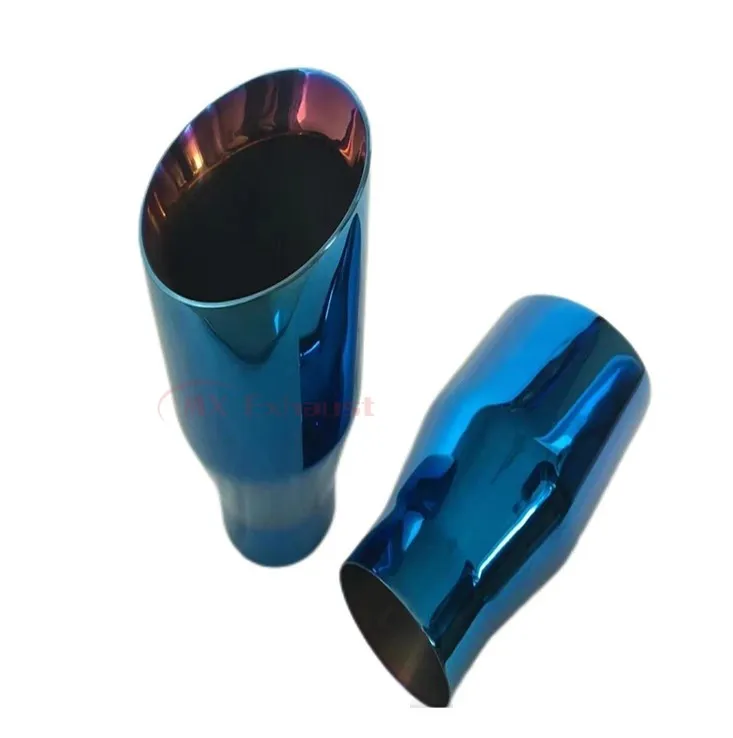 customizable Hot sale Universal stainless steel titanium Black pipe angle cut single wall exhaust muffler tip for car