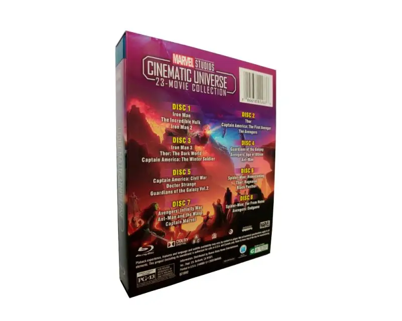 Cinematic Universe 23 movie Collection Blue-ray 8 Discs Factory Wholesale DVD Movies TV Series Cartoon DVD Free Ship