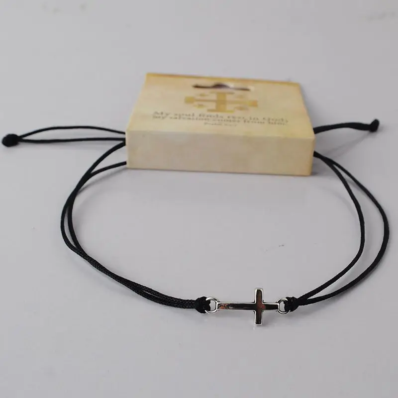 Woven Christian Catholic Religious Bracelet With Cross