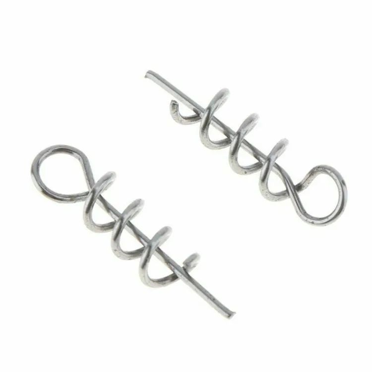 Fishing Hook Centering Pin Spring Twist Lock for Soft Lure Bait Worm Crank