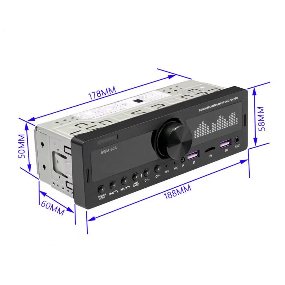 SWM-80A автомобиля MP3 плеер Dual USB синий зуб портативный Hands-free FM радио для автомобилей интеллигентая (ый) системные аксессуары