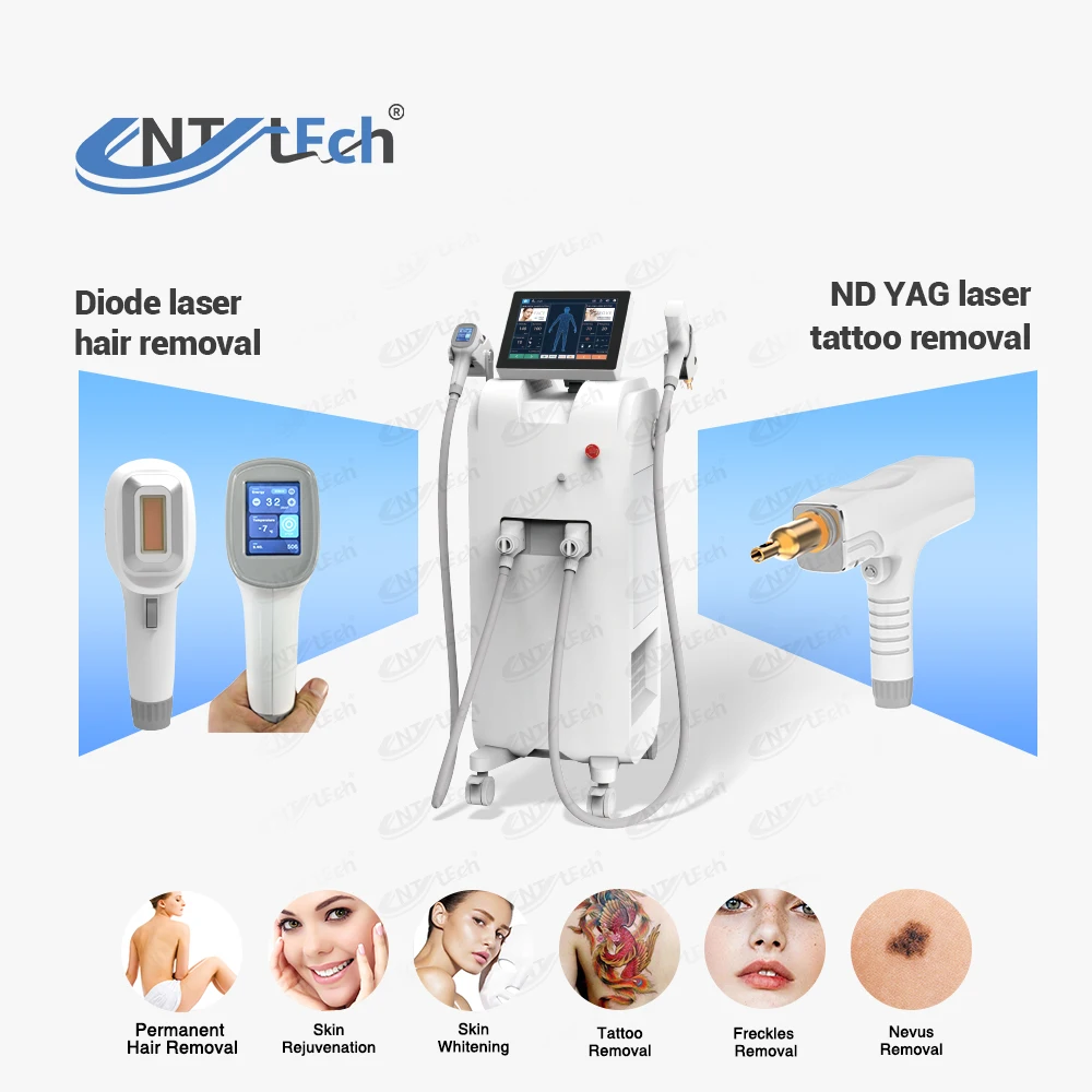 Beijing Unt 2 Handles 808 Diode Laser Hair Removal and Tattoo Machine