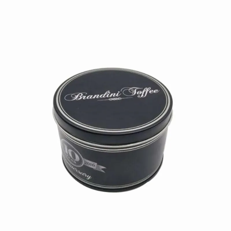 
Food Grade Round Empty Matt Black Metal Tea Can/Coffee Tin Box/Tin Container Box Metal 