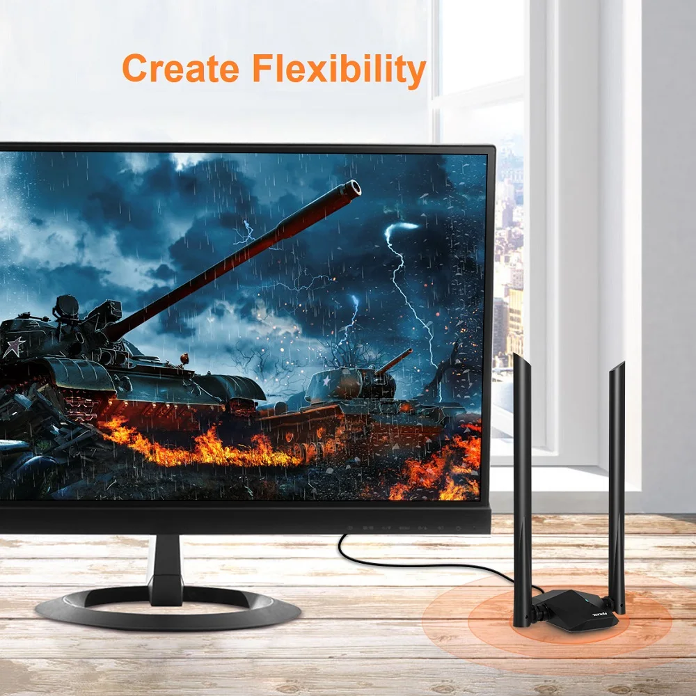 USB WIFI Adapter WiFi 6 AX1800 Dual-Band Tenda Network Card 1800mbps USB3.0 5dBi antennas 2.4&5G Wireless Adapter PC Laptop