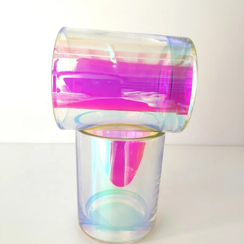holographic glass candle jar for home decor unique glass candle holder