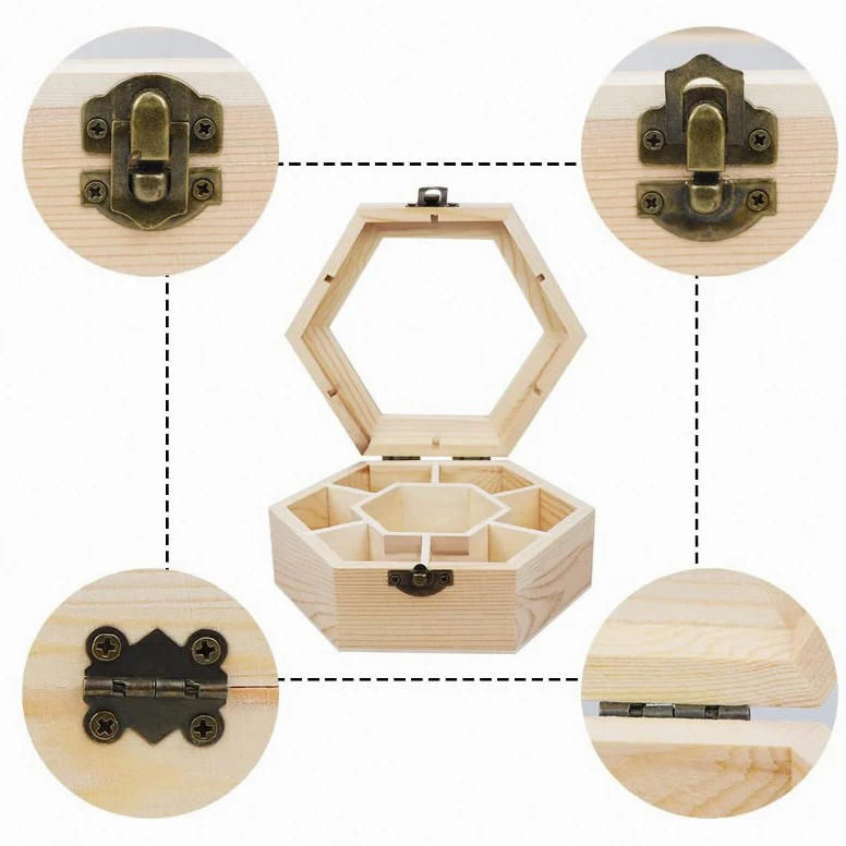 unfinished large wooden jewelry box personalized wood jewelry box with 7 compartments