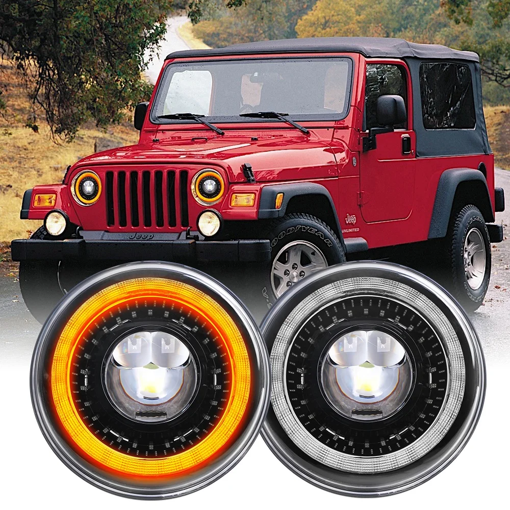 Заводская цена сертификация DOT фара 7 дюймов светодиодная для Jeep Wrangler JK Land Rover Mahindra