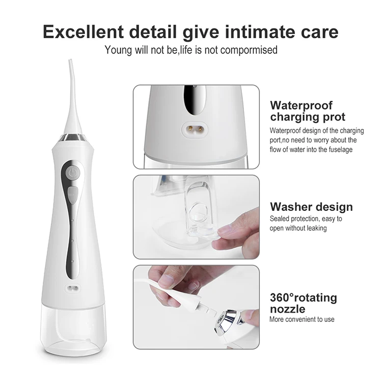 Water Flosser Teeth Cleaning Professional Cordless Rechargeable Dental Oral Rinse Super Spray,4 Sprinkler Heads Px7 Waterproof