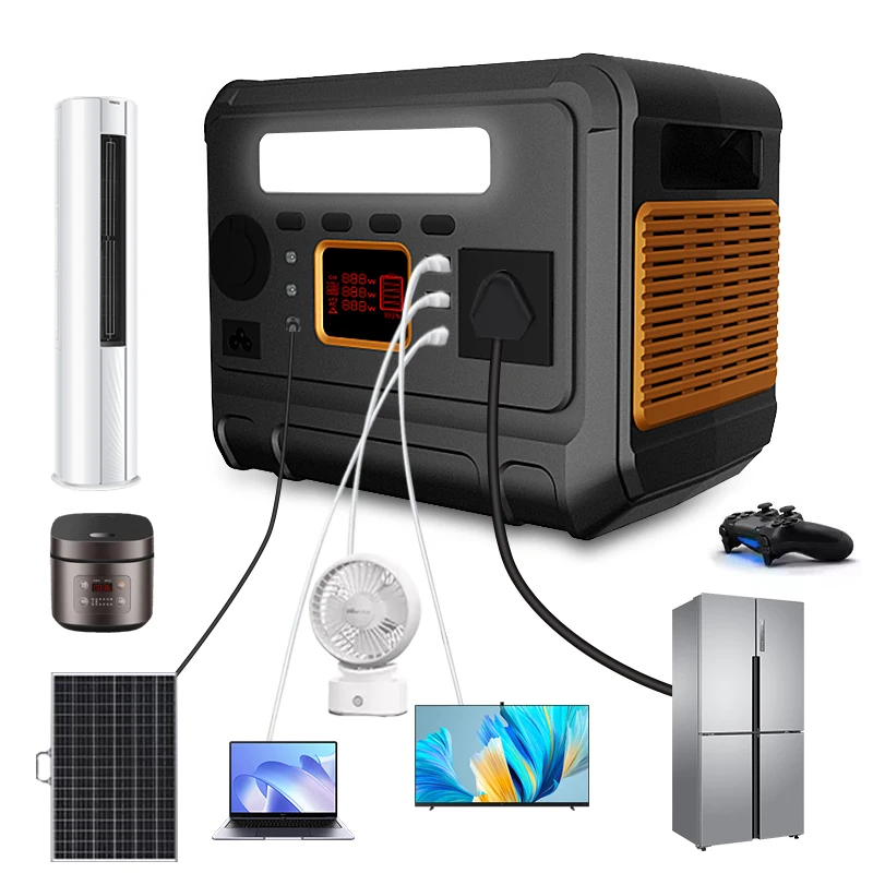 576Wh Home use Emergency Lithium Battery Solar Generators Portable Rechargeable Charging Power Station for Outdoor Camping