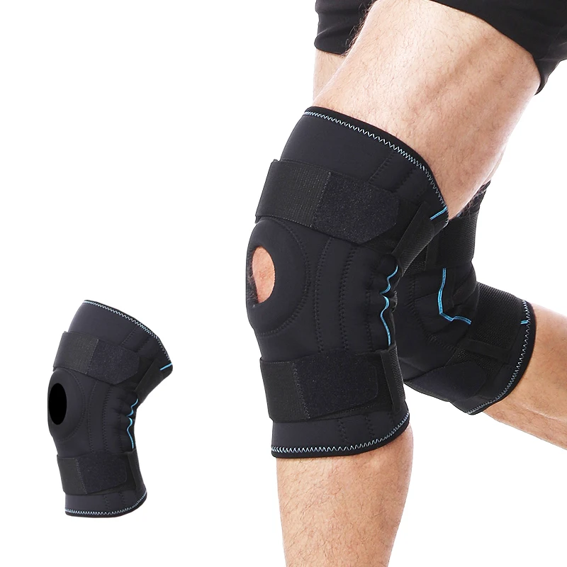 Новый Неопреновый бандаж на колено, весенний бандаж на колено с силиконовой подушечкой и эластичными ремешками для облегчения боли