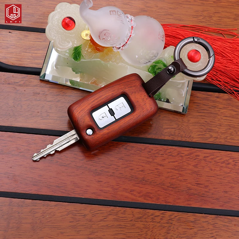 
LEYI Car modification red Sandalwood High quality Auto parts wholesale car Key bag for Pajero V97 v93 V87 