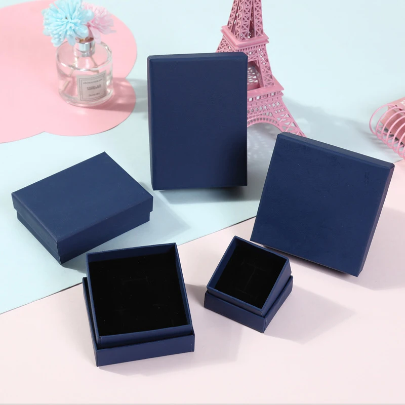 Wholesale Ring Necklace Box Paper Trinket Box Small Jewelry Organizer Earring Package Box