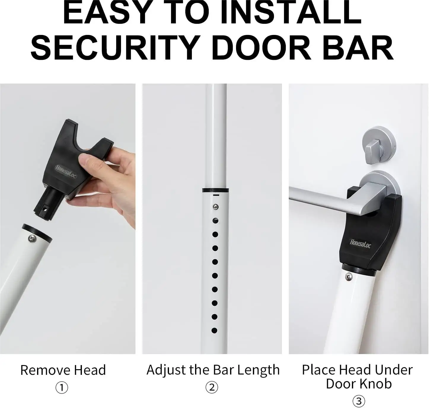 WEIJU Security Door Jammer Adjustable Sliding Patio Door Security Bar portable door lock