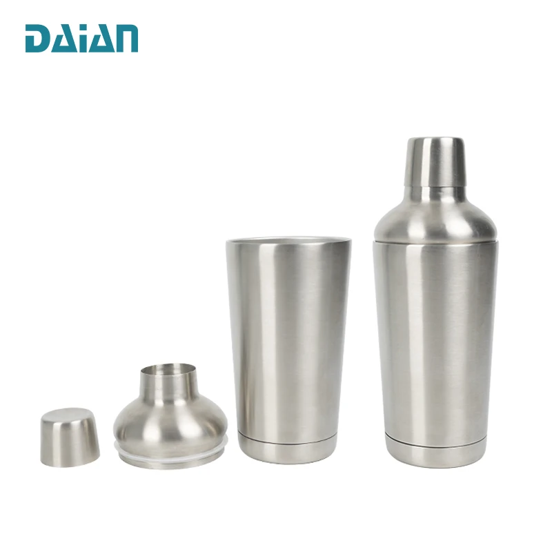 
New Fashion Custom Boston Set Martini Bar Stainless Steel Cocktail Shaker Set New Arrival Double Wall Insulated Stainless Steel Cocktail Shaker