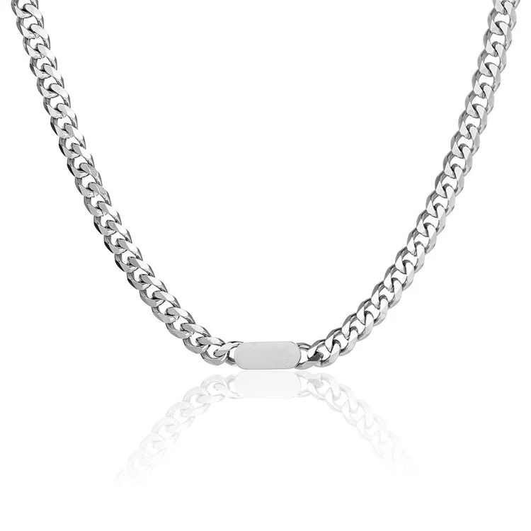 Custom cuban link chain necklaces, baguette maimi cuban chain anklet bracelet, stainless steel gold plated jewelry sets