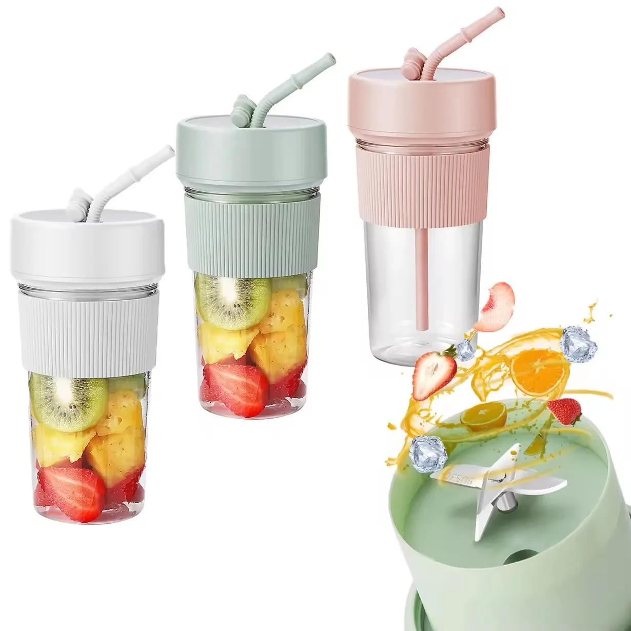 Portable Smoothie Blender  Powerful High Speed Battery Juicer  Usb Rechargeable Small Mini Portable Fruit Juice Blender