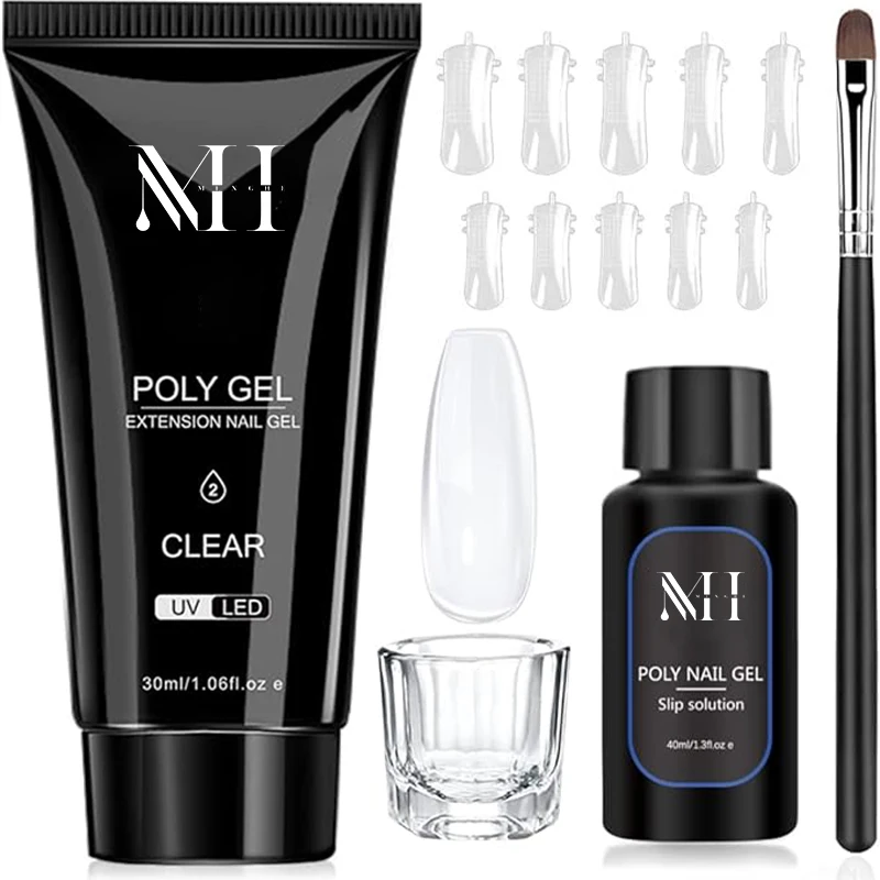 MH wholesale price nail accessories holder polygeling nail kit with uv lamps HEMA FREE TPO FREE